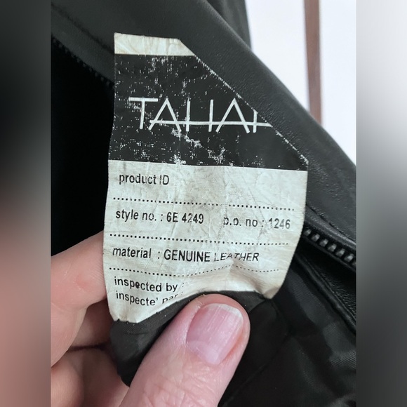 Tahari lambskin leather moto jacket size M - Picture 8 of 10